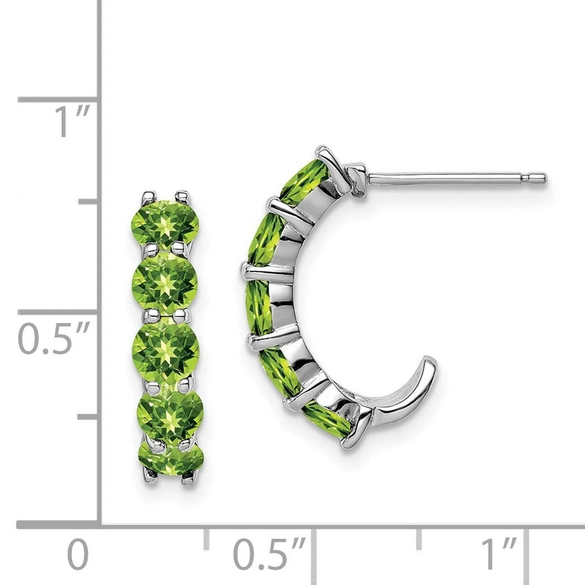 Curata 925 Sterling Silver Polished Post Peridot J hoop Earrings - 19x5mm sold by Zulily product image thumbnail 5