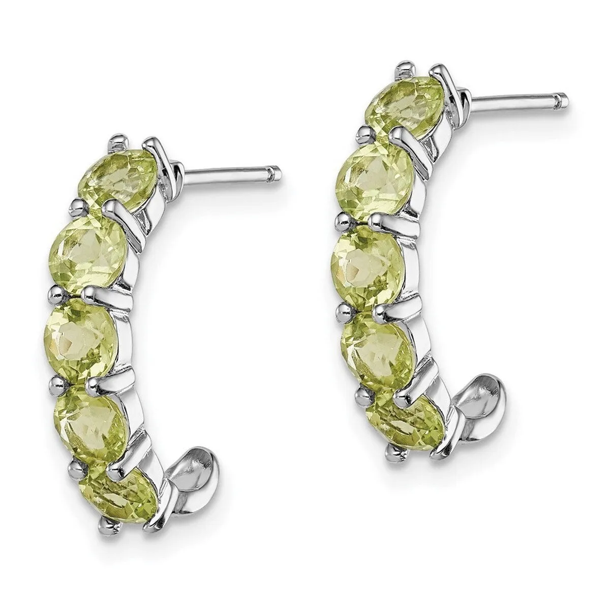 Curata 925 Sterling Silver Polished Post Peridot J hoop Earrings - 19x5mm sold by Zulily product image thumbnail 2