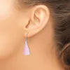 Curata 925 Sterling Silver Rhodium Plated Pink Quartz Fan Dangle Earrings - 42x14mm sold by Zulily