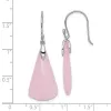 Curata 925 Sterling Silver Rhodium Plated Pink Quartz Fan Dangle Earrings - 42x14mm sold by Zulily