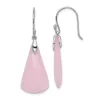 Curata 925 Sterling Silver Rhodium Plated Pink Quartz Fan Dangle Earrings - 42x14mm sold by Zulily