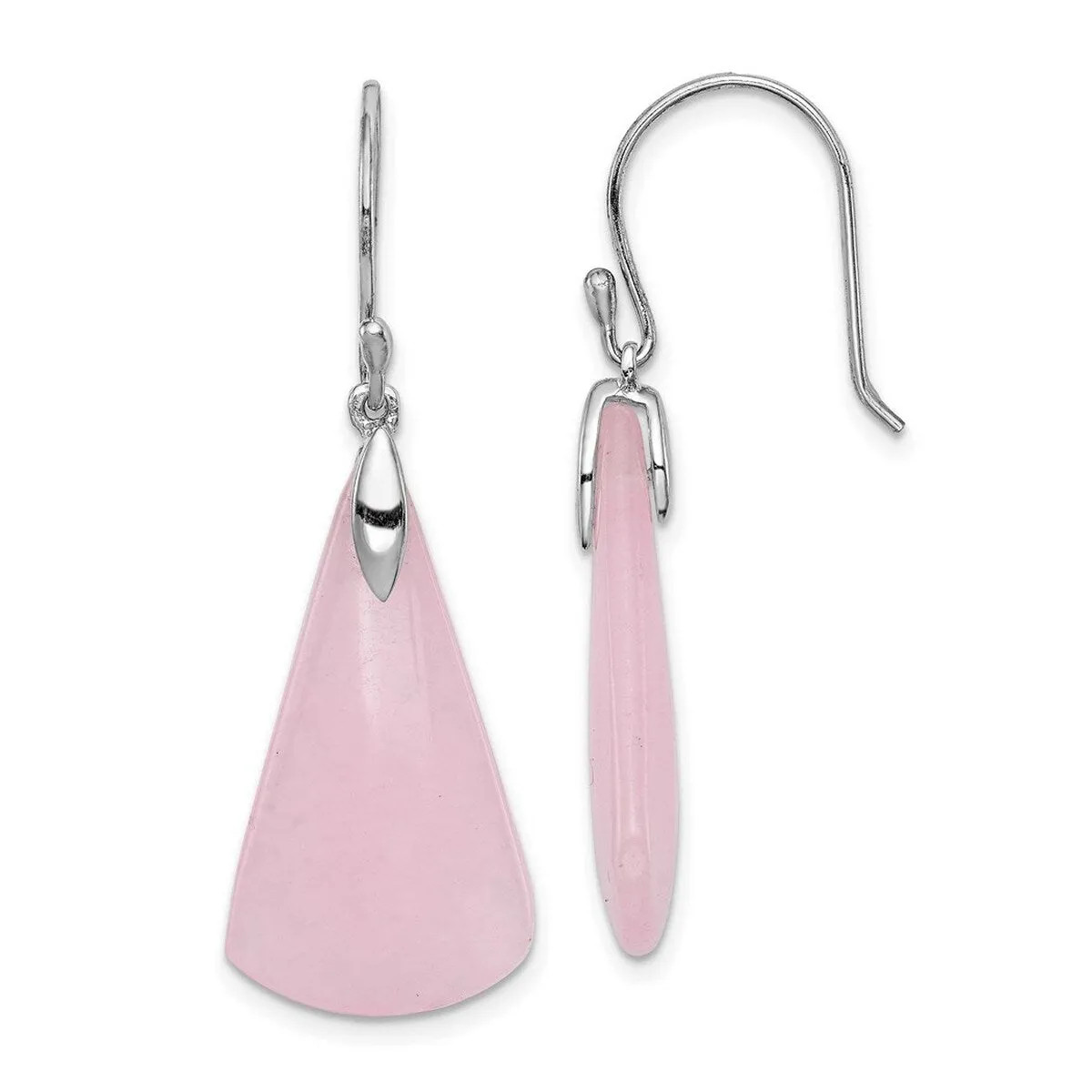 Curata 925 Sterling Silver Rhodium Plated Pink Quartz Fan Dangle Earrings - 42x14mm sold by Zulily product image thumbnail 5
