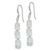 Curata 925 Sterling Silver Light Blue Quartz Stone Three Stone Dangle Earrings - 43x6mm sold by Zulily