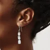 Curata 925 Sterling Silver Light Blue Quartz Stone Three Stone Dangle Earrings - 43x6mm sold by Zulily