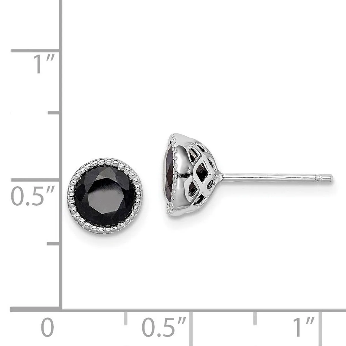 Curata 925 Sterling Silver 8mm Black Sapphire Post Earrings sold by Zulily product image thumbnail 4