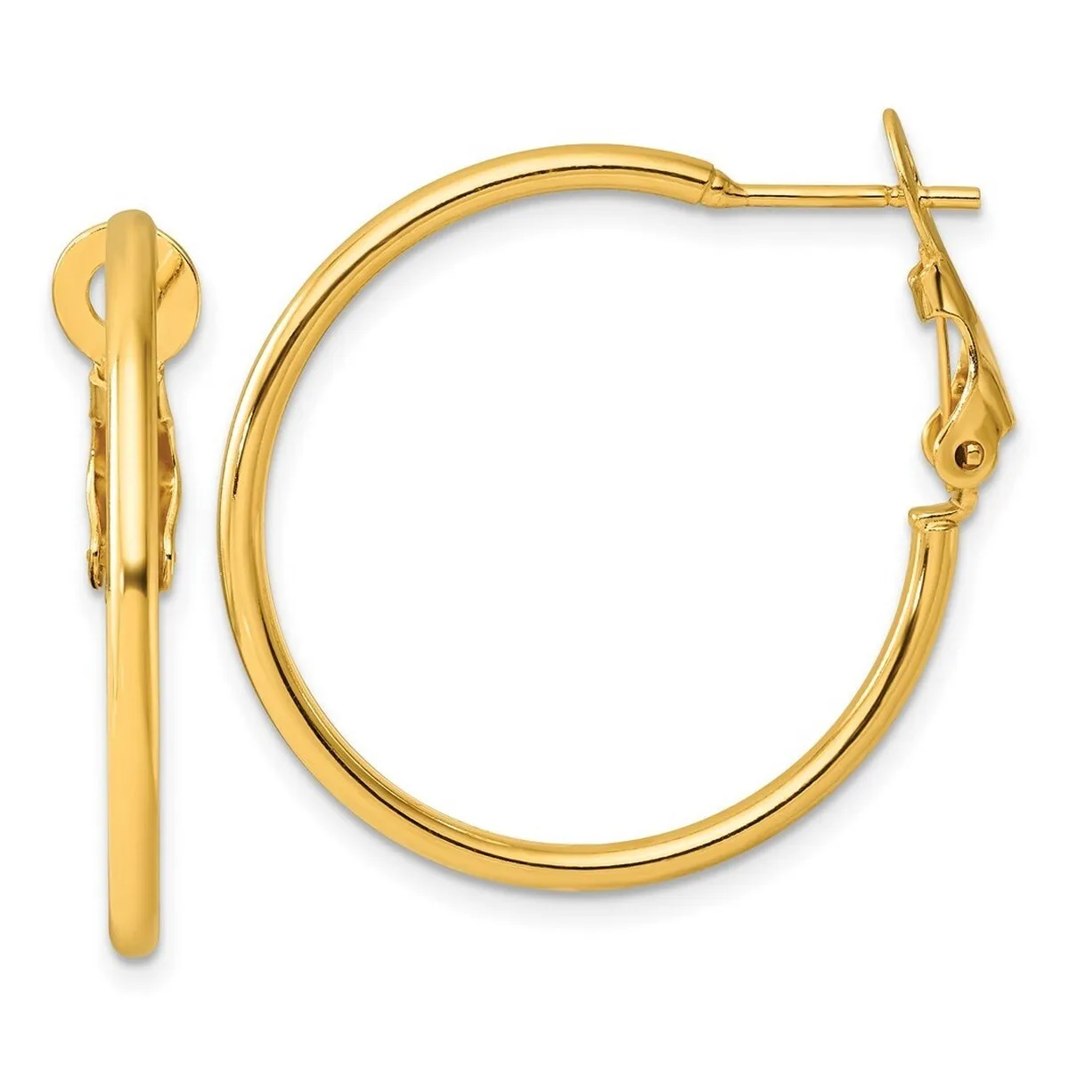 Curata 925 Sterling Silver Gold Plated 30x2mm Omega Back Round Hoop Earrings sold by Zulily