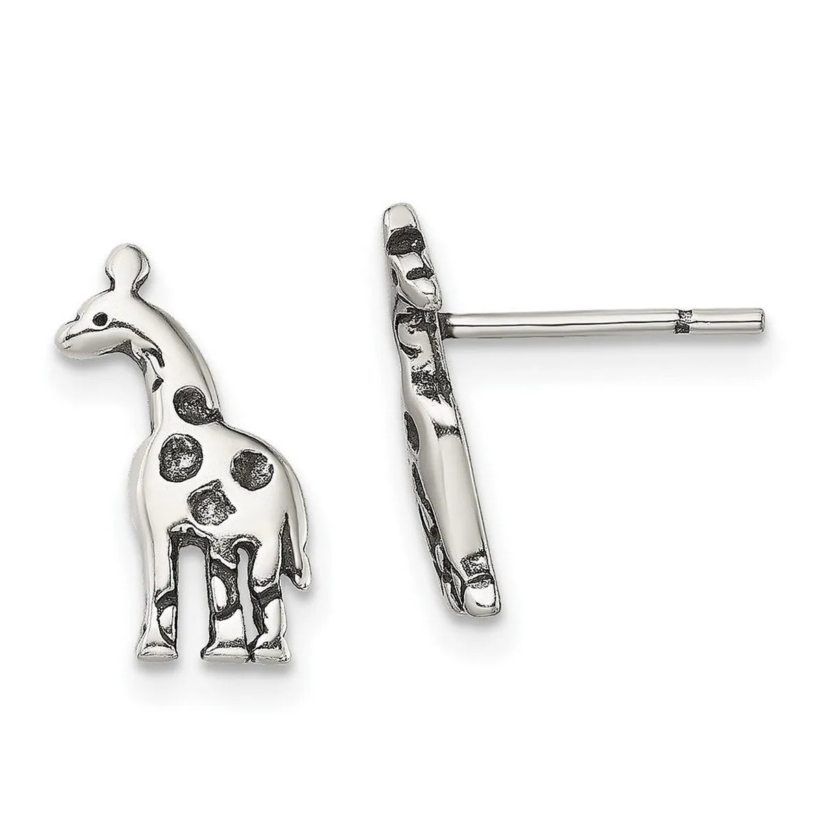 Curata 925 Sterling Silver Antiqued Giraffe Post Artisan Oxidized Earrings - 13.3x6mm sold by Zulily product image thumbnail 3