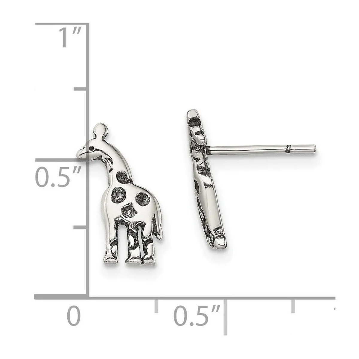 Curata 925 Sterling Silver Antiqued Giraffe Post Artisan Oxidized Earrings - 13.3x6mm sold by Zulily product image thumbnail 4