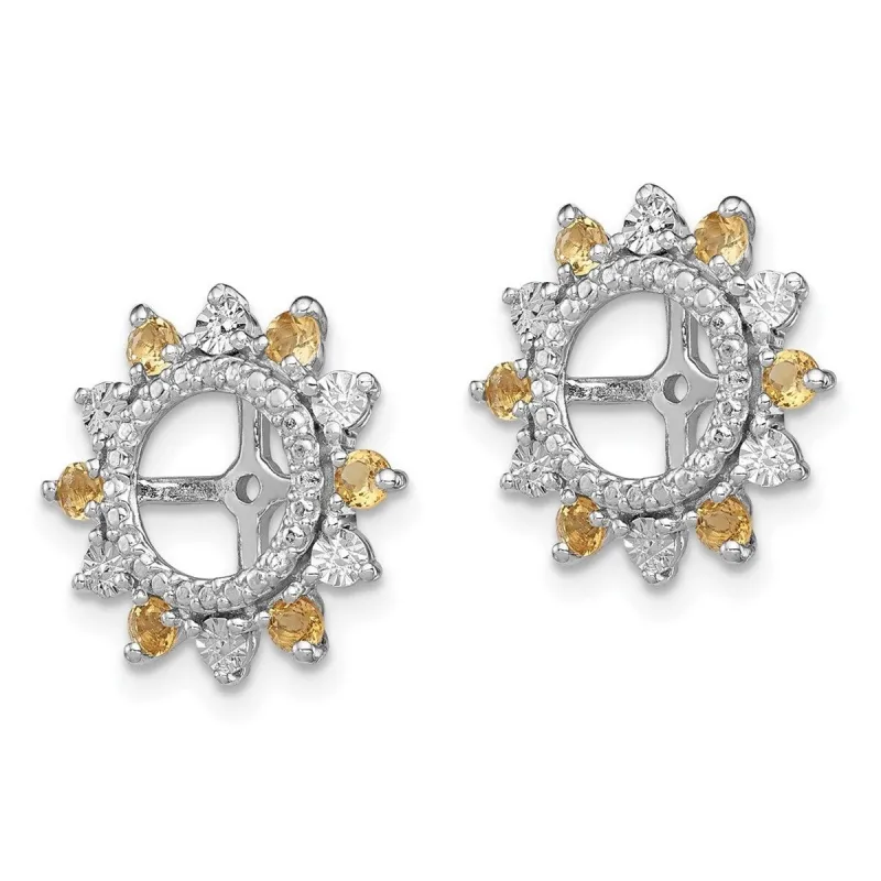 Curata 925 Sterling Silver 14mm Citrine Earring Jackets sold by Zulily