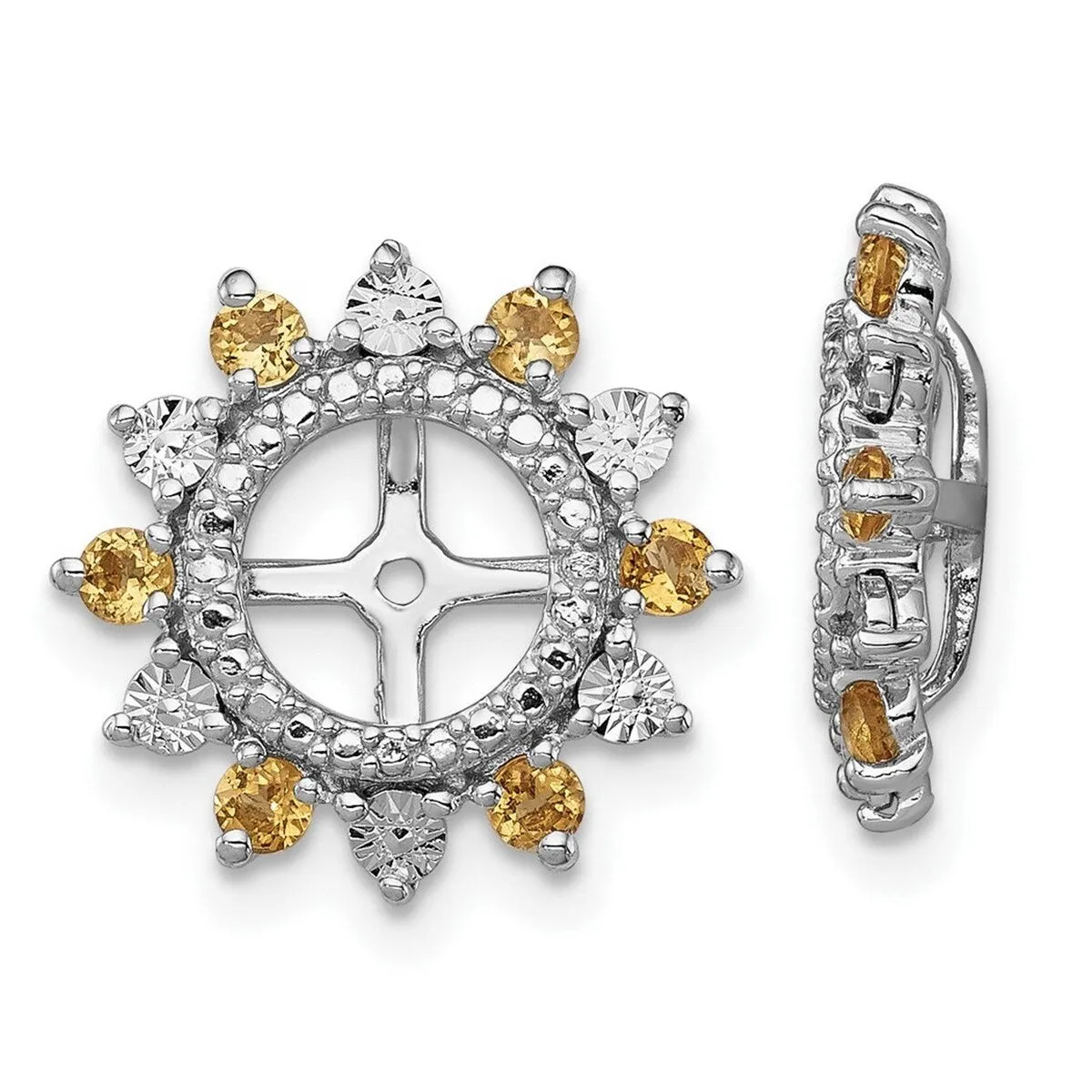 Curata 925 Sterling Silver 14mm Citrine Earring Jackets sold by Zulily product image thumbnail 5