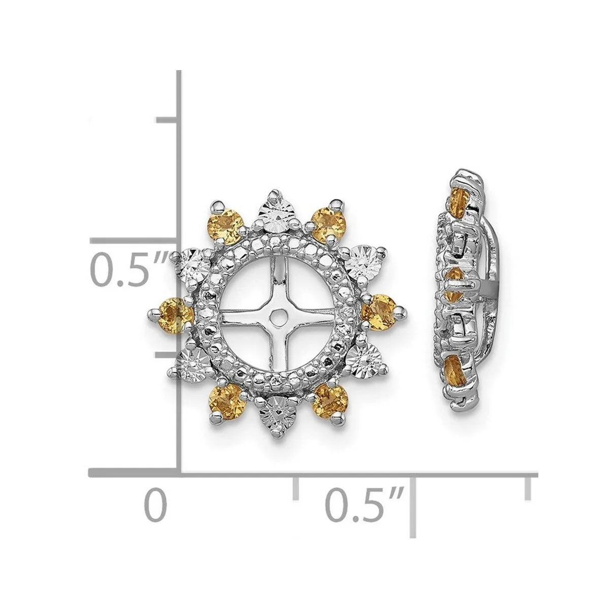 Curata 925 Sterling Silver 14mm Citrine Earring Jackets sold by Zulily product image thumbnail 4