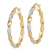 Curata 925 Sterling Silver Gold Plated Sparkle Cut 3x30mm Twisted Hoop Earrings sold by Zulily