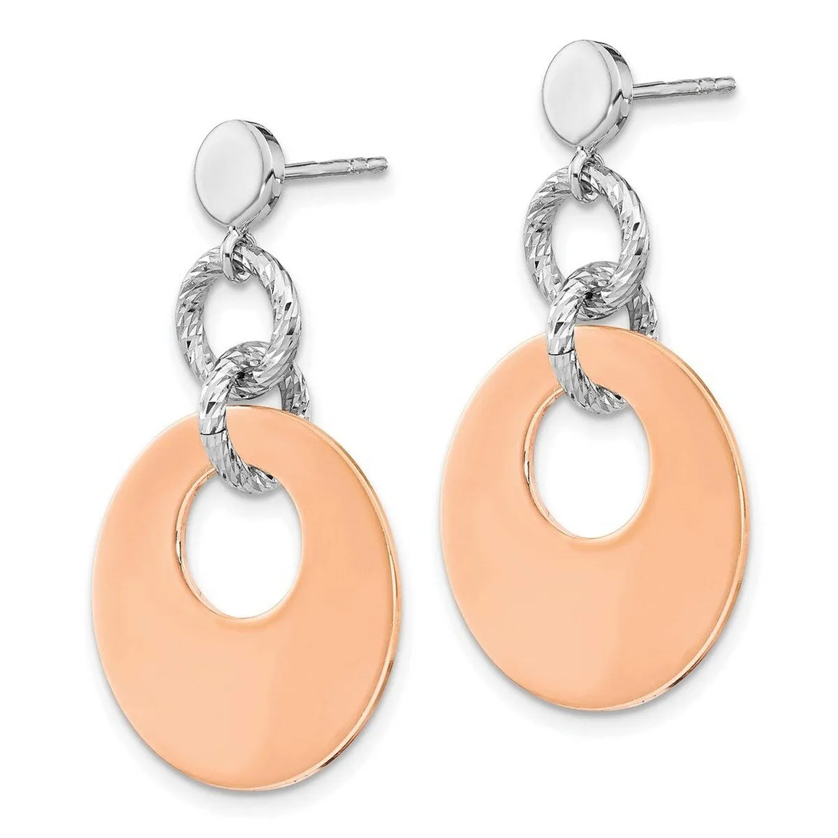 Curata 925 Sterling Silver Two-tone Textured Disc Dangle Earrings - 35.1x20.17mm sold by Zulily product image thumbnail 5