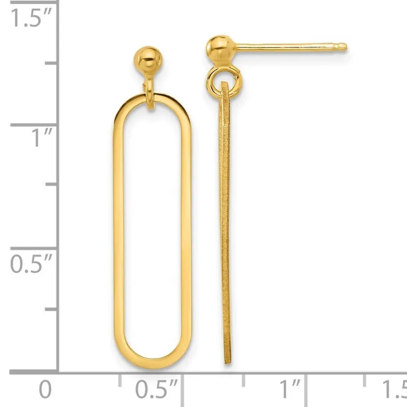 Curata 925 Sterling Silver Gold Plated Paperclip Post Dangle Earrings - 35.53x8.6mm sold by Zulily