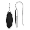 Curata 925 Sterling Silver Elongated Oval Onyx Hook Earrings - 35x10mm sold by Zulily