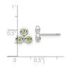 Curata 925 Sterling Silver Rhodium Plated Bezel Peridot 3-stone Post Earrings - 7.53x7.98mm sold by Zulily