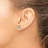 Curata 925 Sterling Silver Rhodium Plated Bezel Peridot 3-stone Post Earrings - 7.53x7.98mm sold by Zulily