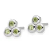 Curata 925 Sterling Silver Rhodium Plated Bezel Peridot 3-stone Post Earrings - 7.53x7.98mm sold by Zulily