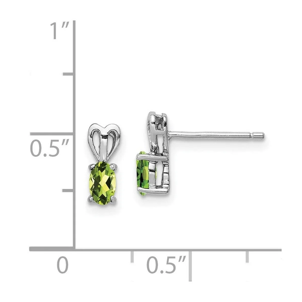 Curata 925 Sterling Silver Small Post Peridot Heart Earrings - 10x4mm sold by Zulily product image thumbnail 4