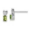Curata 925 Sterling Silver Small Post Peridot Heart Earrings - 10x4mm sold by Zulily