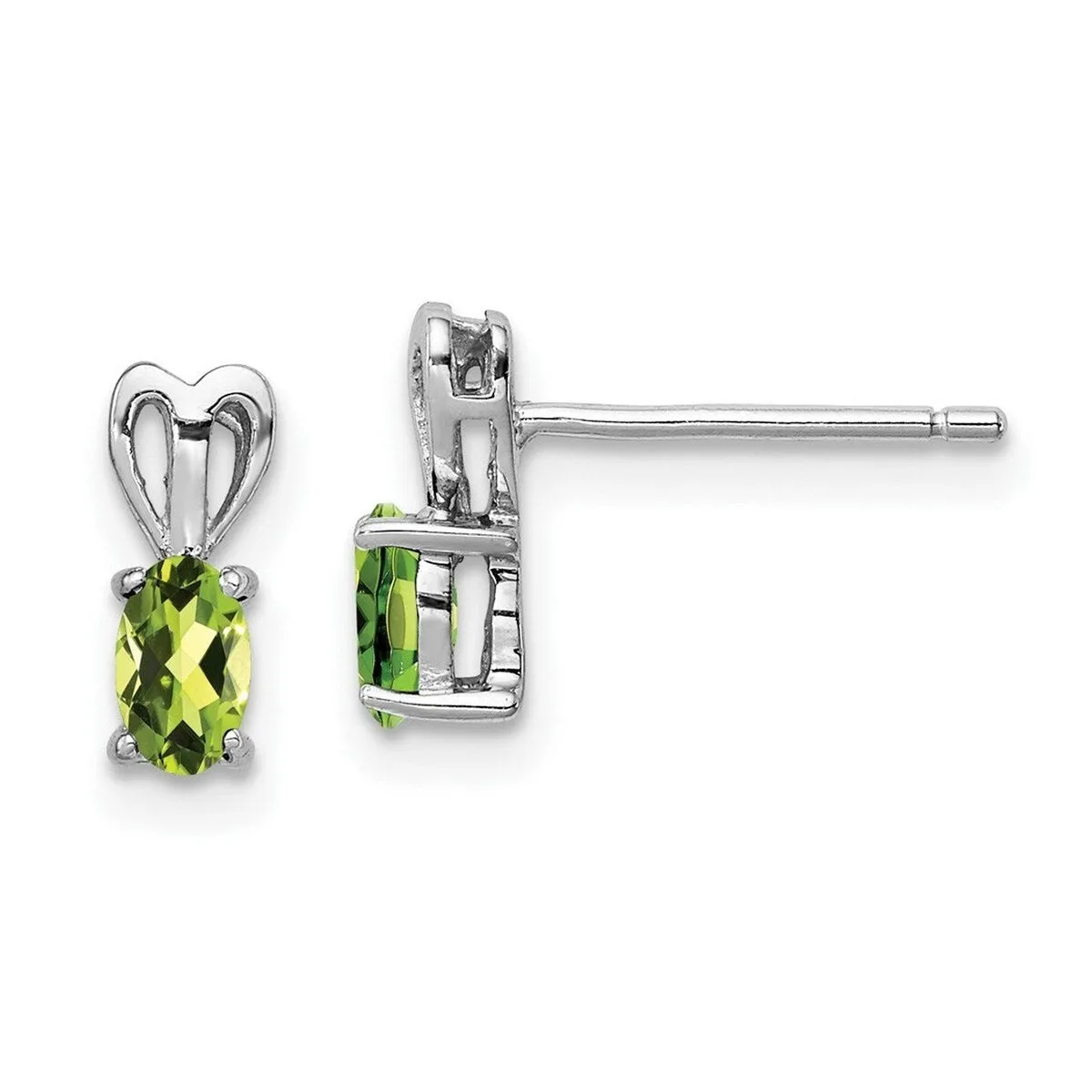 Curata 925 Sterling Silver Small Post Peridot Heart Earrings - 10x4mm sold by Zulily product image thumbnail 5