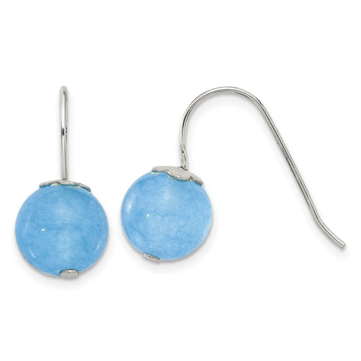 Curata 925 Sterling Silver Blue Aventurine Bead Hook Earrings - 22.5x10mm sold by Zulily