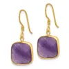 Curata 925 Sterling Silver Gold Plated Amethyst Dangle Earrings - 32.5x13.6mm sold by Zulily