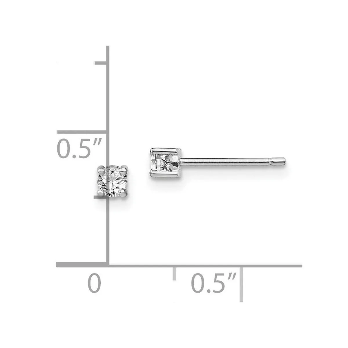 Curata 925 Sterling Silver 3mm Round White Topaz Post Earrings sold by Zulily product image thumbnail 5