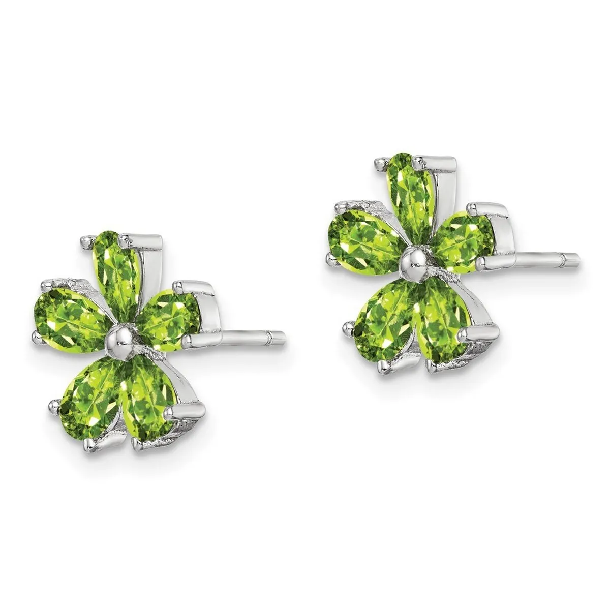 Curata 925 Sterling Silver 11mm Post Peridot Floral Earrings sold by Zulily product image thumbnail 5