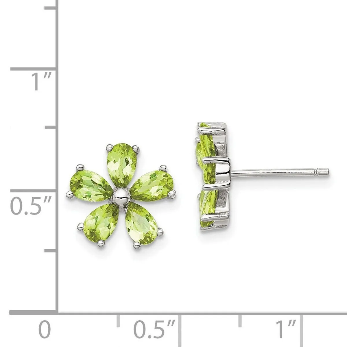 Curata 925 Sterling Silver 11mm Post Peridot Floral Earrings sold by Zulily product image thumbnail 4