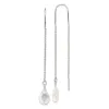 Curata 925 Sterling Silver Pear-shape Opalite Threader Earrings - 79x10mm sold by Zulily
