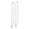 Curata 925 Sterling Silver Pear-shape Opalite Threader Earrings - 79x10mm sold by Zulily