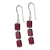 Curata 925 Sterling Silver Three Stone Garnet Dangle Hook Earrings - 37x5mm sold by Zulily