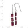 Curata 925 Sterling Silver Three Stone Garnet Dangle Hook Earrings - 37x5mm sold by Zulily