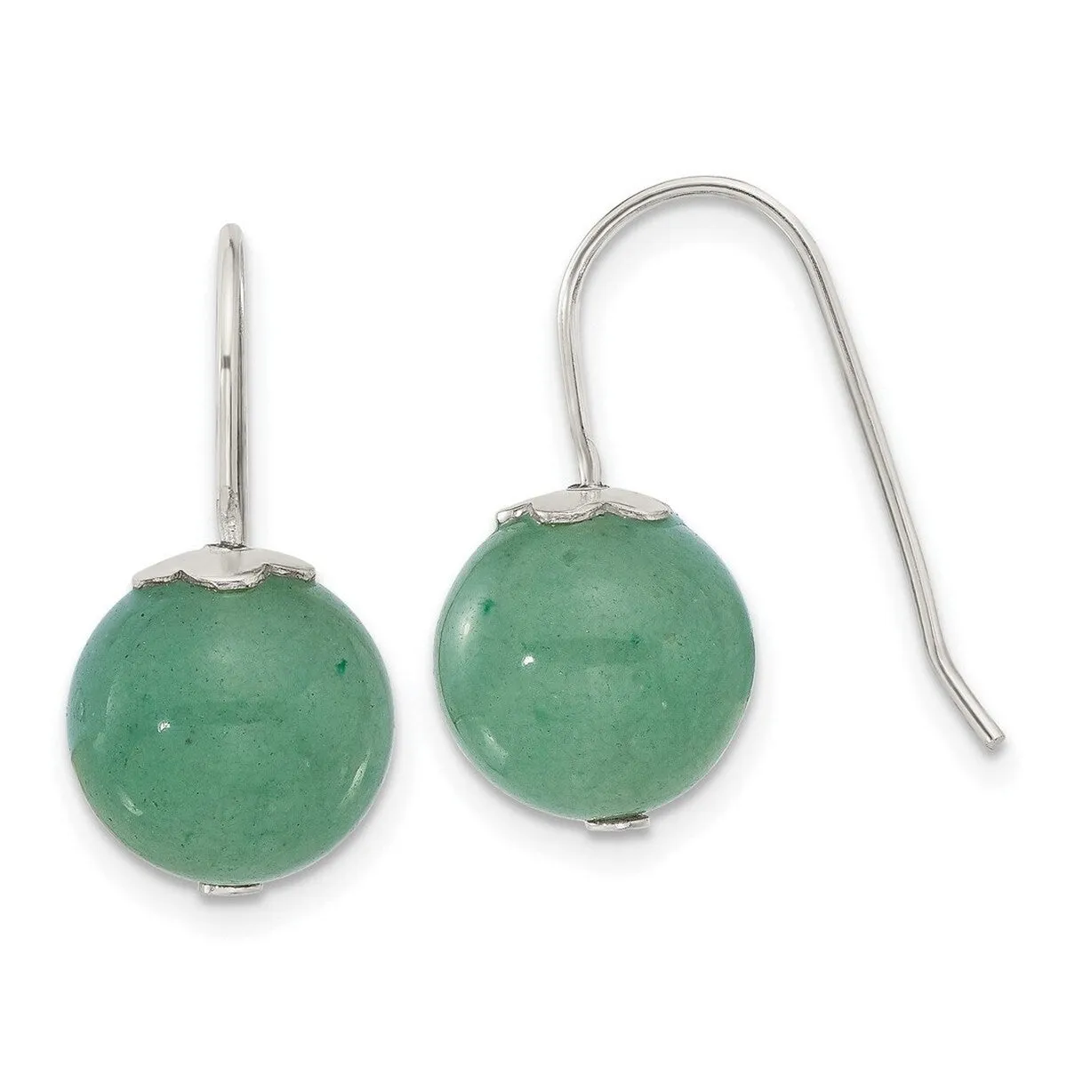 Curata 925 Sterling Silver 10mm Green Aventurine Bead Hook Earrings - 22x10.6mm sold by Zulily product image thumbnail 3