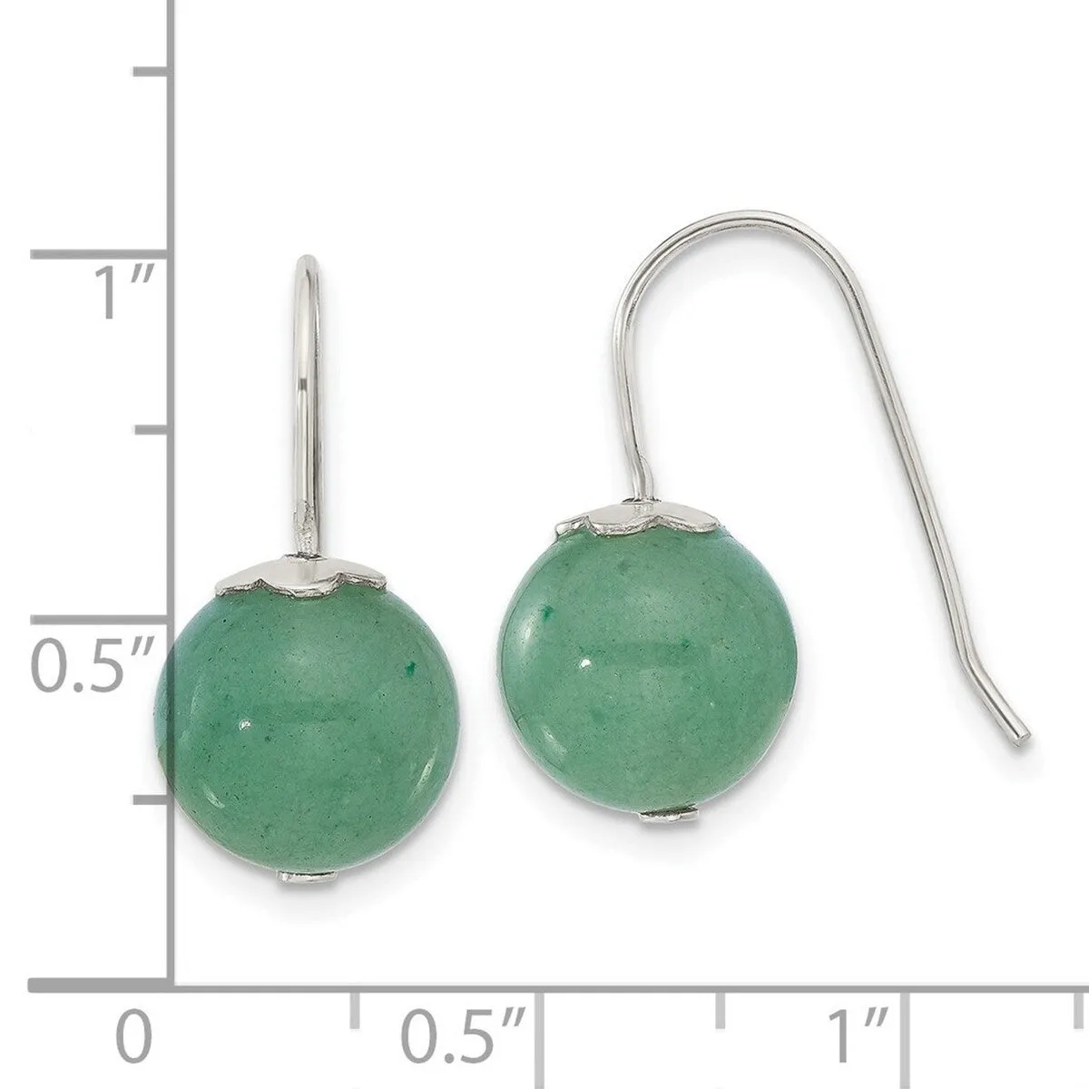 Curata 925 Sterling Silver 10mm Green Aventurine Bead Hook Earrings - 22x10.6mm sold by Zulily product image thumbnail 4