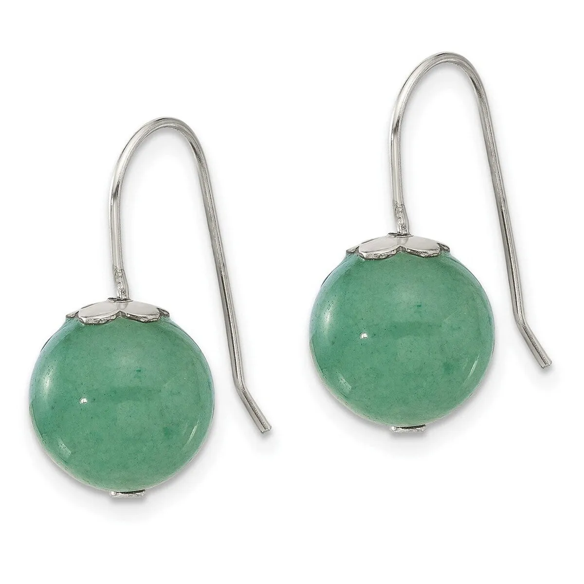 Curata 925 Sterling Silver 10mm Green Aventurine Bead Hook Earrings - 22x10.6mm sold by Zulily product image thumbnail 5