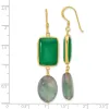 Curata 925 Sterling Silver Gold Plated Aventurine and Fluorite Dangle Earrings - 60.7x14.5mm sold by Zulily