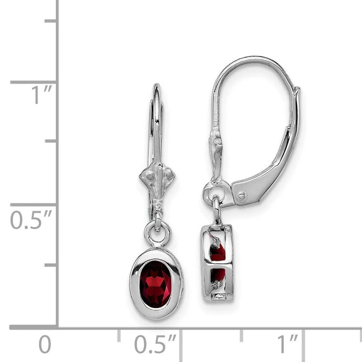 Curata 925 Sterling Silver Bezel Oval Garnet Leverback Earrings - 28x7mm sold by Zulily product image thumbnail 4