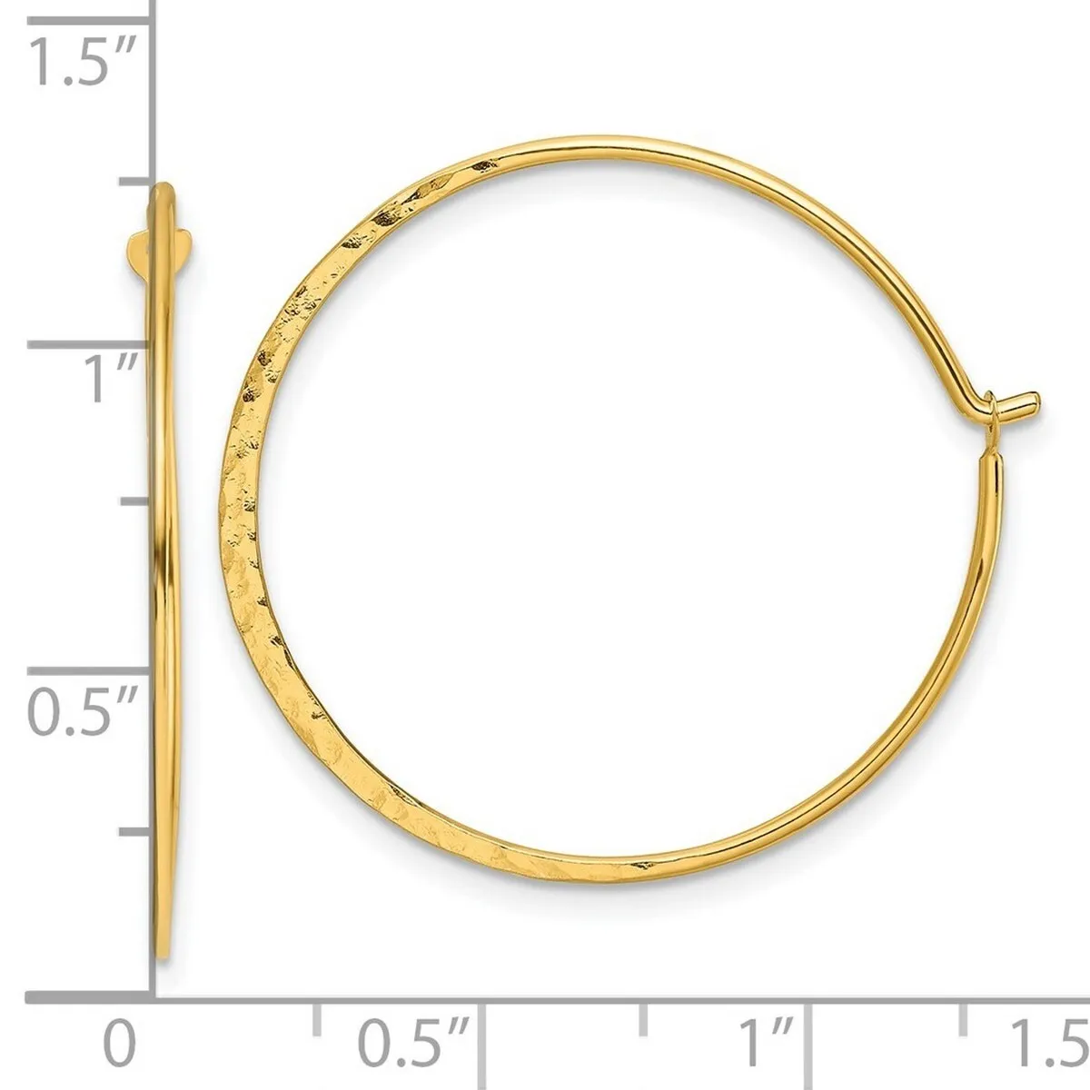 Curata 925 Sterling Silver Gold Plated Hammered Hoop Earrings - 32x29mm sold by Zulily