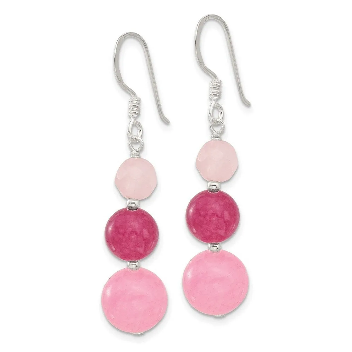 Curata 925 Sterling Silver Pink Rose Strawberry Quartz Hook Earrings - 46.5x10.2mm sold by Zulily product image thumbnail 4