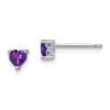 Curata 925 Sterling Silver 4.5mm Heart Amethyst Post Earrings sold by Zulily