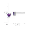 Curata 925 Sterling Silver 4.5mm Heart Amethyst Post Earrings sold by Zulily
