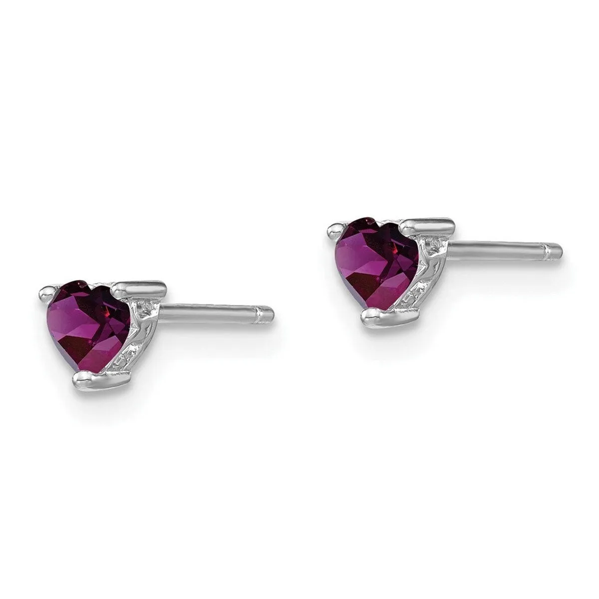 Curata 925 Sterling Silver 4.5mm Heart Amethyst Post Earrings sold by Zulily product image thumbnail 2