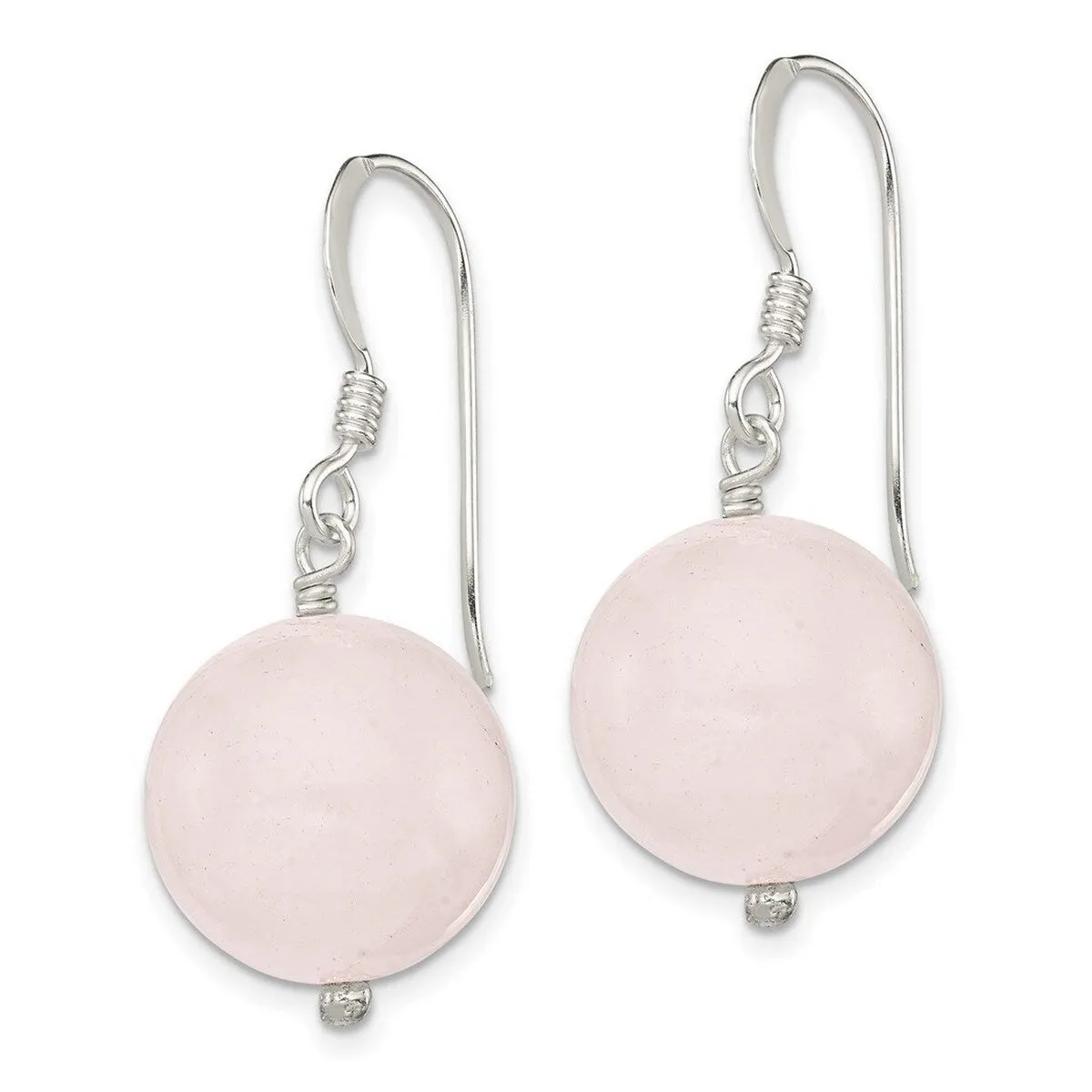 Curata 925 Sterling Silver Hook 14mm Rose Quartz Bead Earrings - 26x14mm sold by Zulily product image thumbnail 4