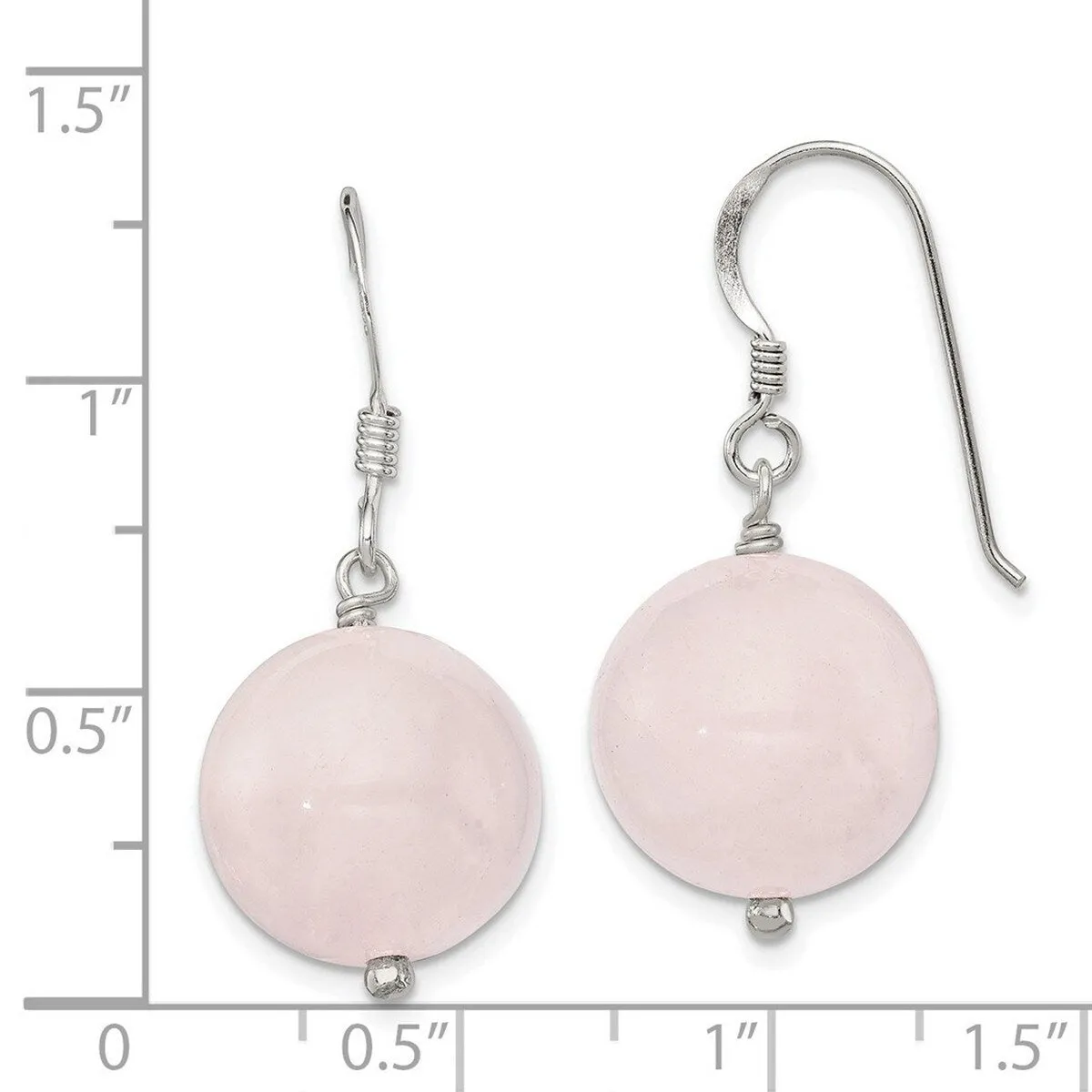 Curata 925 Sterling Silver Hook 14mm Rose Quartz Bead Earrings - 26x14mm sold by Zulily product image thumbnail 5