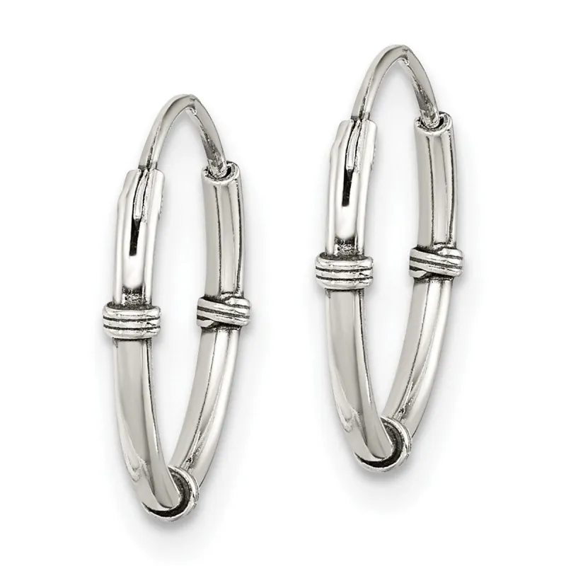 Curata 925 Sterling Silver 15x2mm Hoop Artisan Oxidized Endless Earrings sold by Zulily