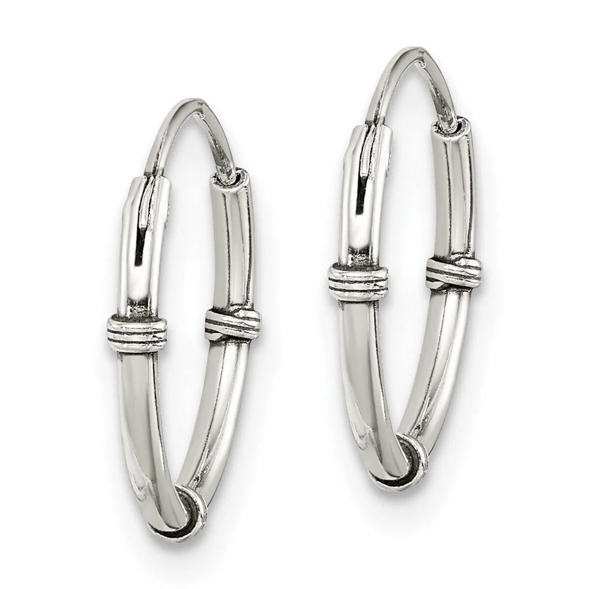 Curata 925 Sterling Silver 15x2mm Hoop Artisan Oxidized Endless Earrings sold by Zulily