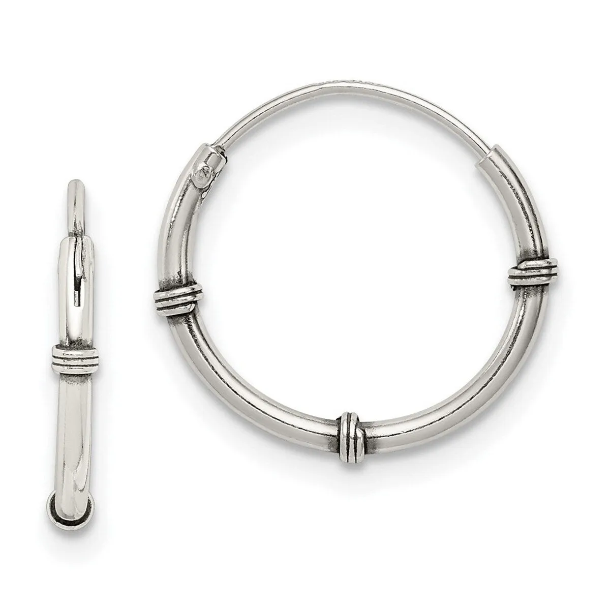 Curata 925 Sterling Silver 15x2mm Hoop Artisan Oxidized Endless Earrings sold by Zulily product image thumbnail 5