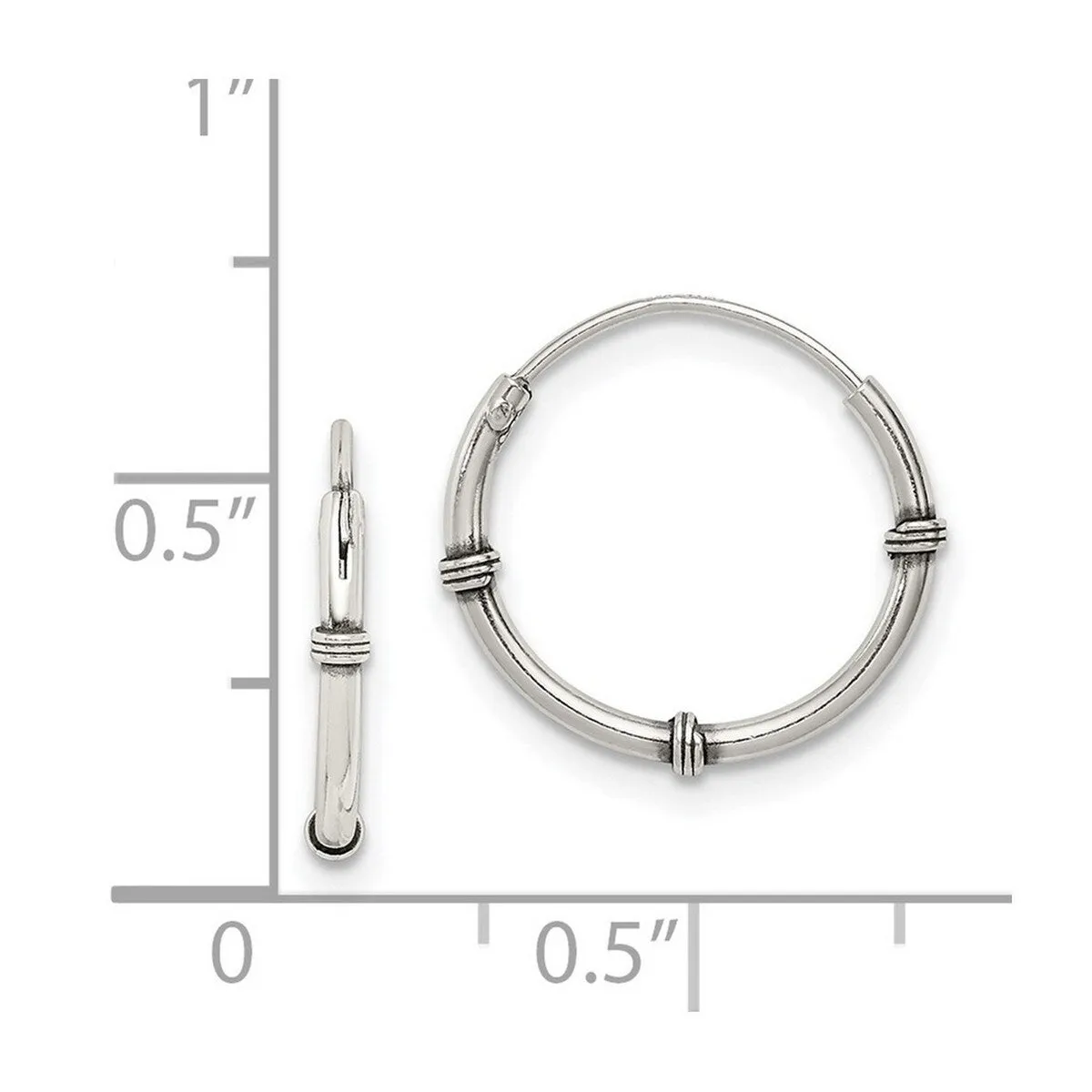 Curata 925 Sterling Silver 15x2mm Hoop Artisan Oxidized Endless Earrings sold by Zulily product image thumbnail 4